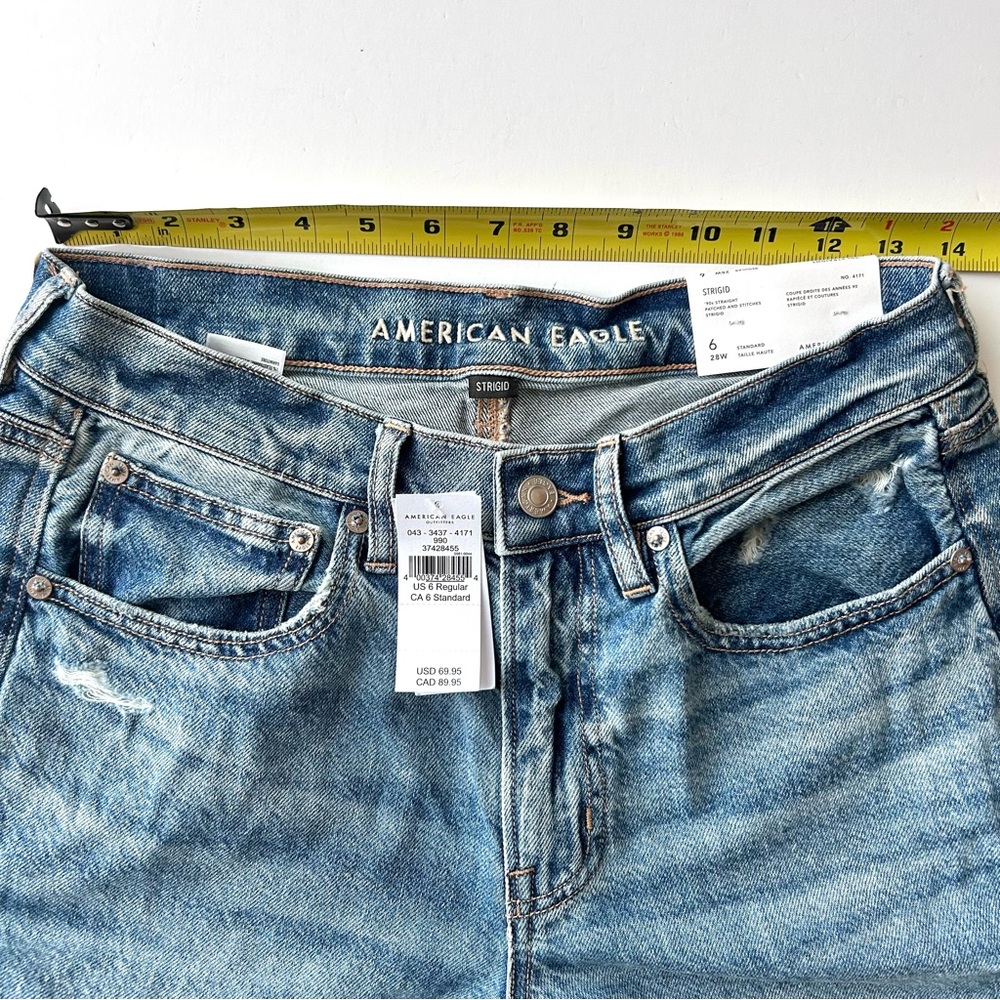 🍒(A460) NWT American Eagle 90’s Straight Jeans. Size: 6 - Picture 9 of 15